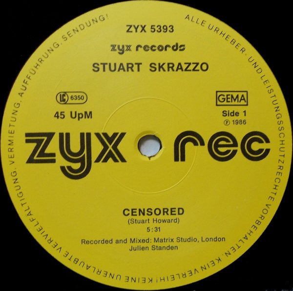 Stuart Skrazzo : Censored (12", Maxi)