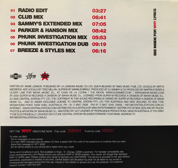 DJ Sammy : Why (CD, Maxi)