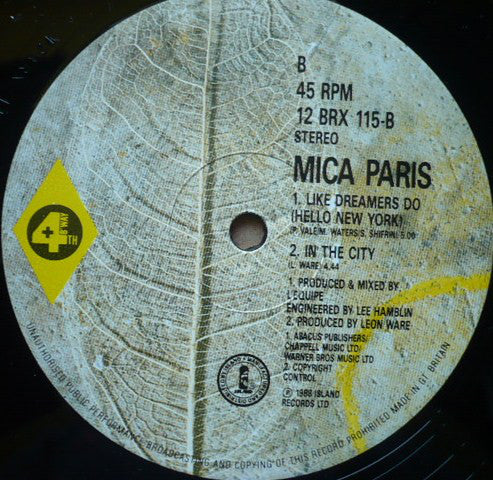 Mica Paris : Breathe Life Into Me (The Breath Of Love Remix) (12")