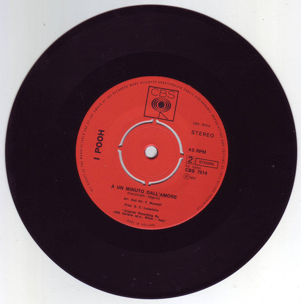 Pooh : Pensiero / A Un Minuto Dall'Amore (7", Single)