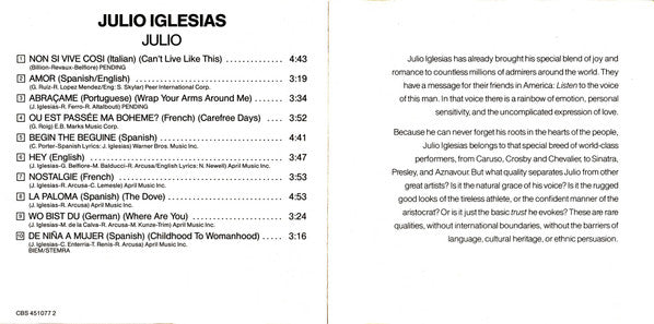 Julio Iglesias : Julio (CD, Comp, RE)