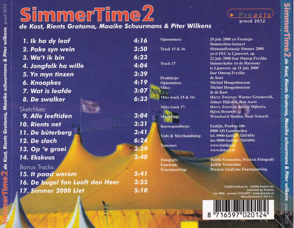 De Kast, Rients Gratama, Maaike Schuurmans & Piter Wilkens : SimmerTime 2 (CD, Album)