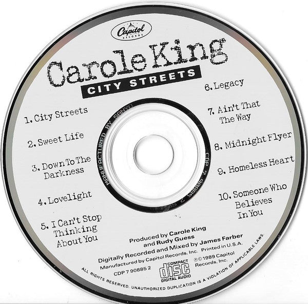 Carole King : City Streets (CD, Album)