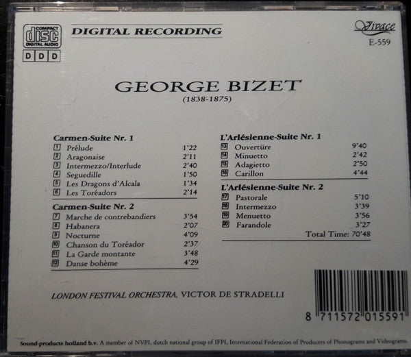 Georges Bizet, London Festival Orchestra (2), Victor De Stradelli : Carmen & L'Arlésienne Suites 1 & 2 (CD, Album)