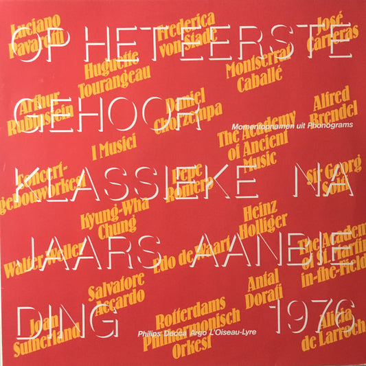 Various : Op Het Eerste Gehoor 1976 (LP, Comp, Promo)