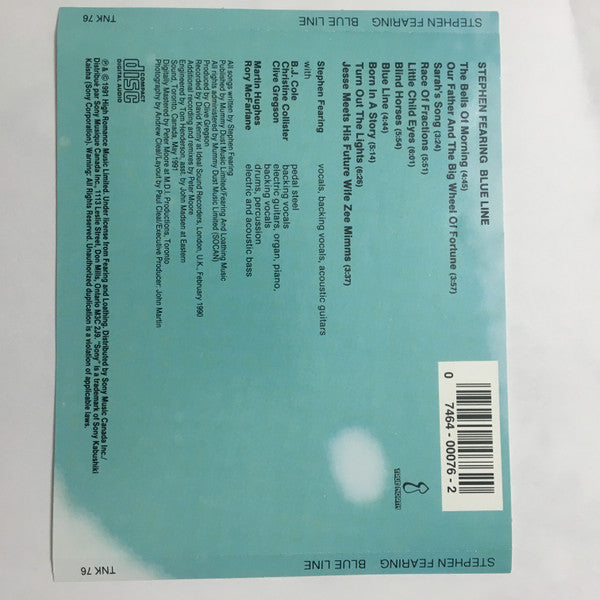 Stephen Fearing : Blue Line (CD)