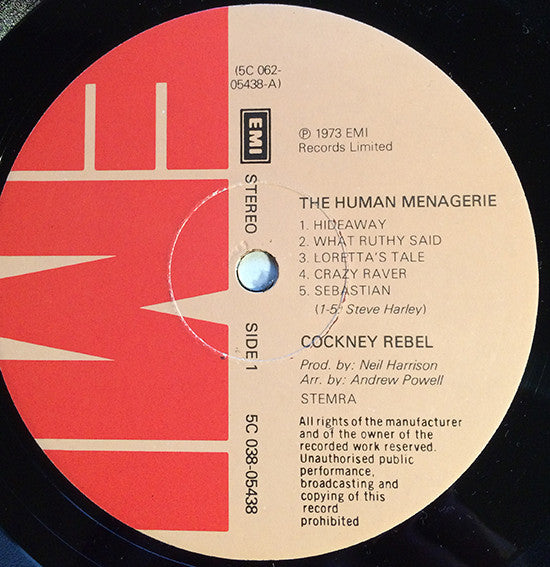 Cockney Rebel : The Human Menagerie (LP, Album)