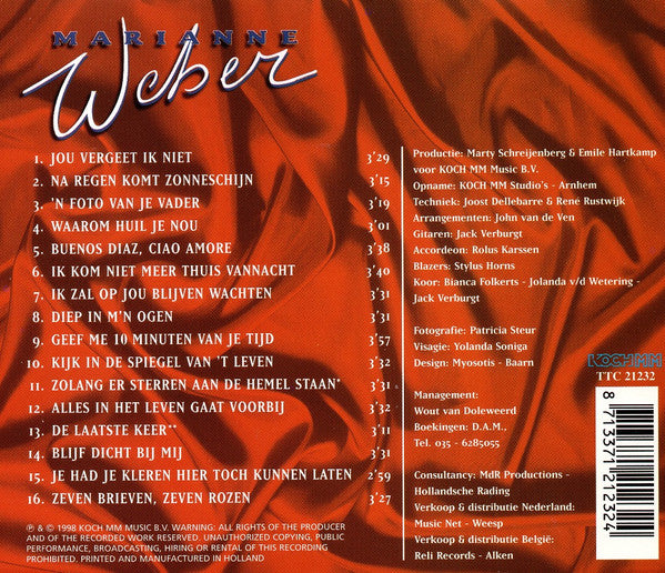 Marianne Weber : Jou Vergeet Ik Niet (CD, Album)