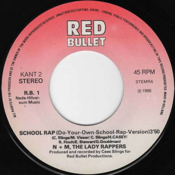 N&M (The Lady Rappers) : School Rap (7", Single)
