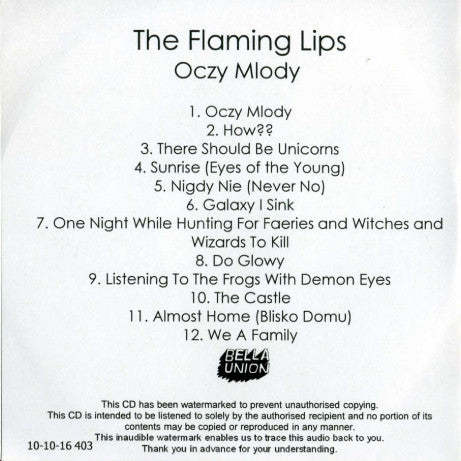 The Flaming Lips : Oczy Mlody (CDr, Album, Promo)