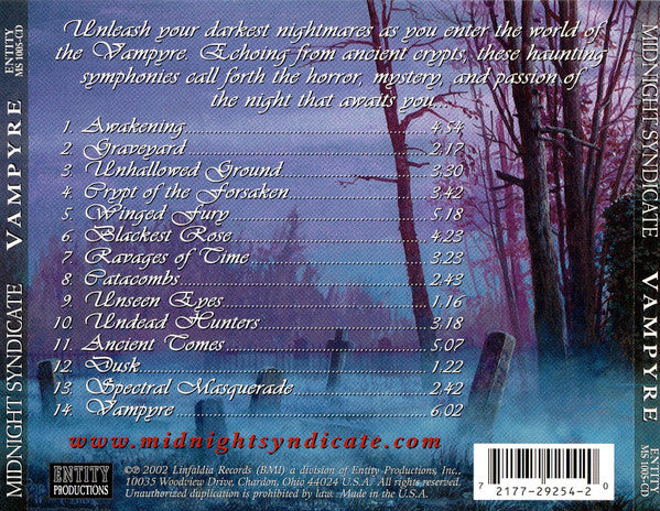 Midnight Syndicate : Vampyre (Symphonies From The Crypt) (CD, Album)