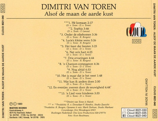 Dimitri Van Toren : Alsof De Maan De Aarde Kust (CD, Album)