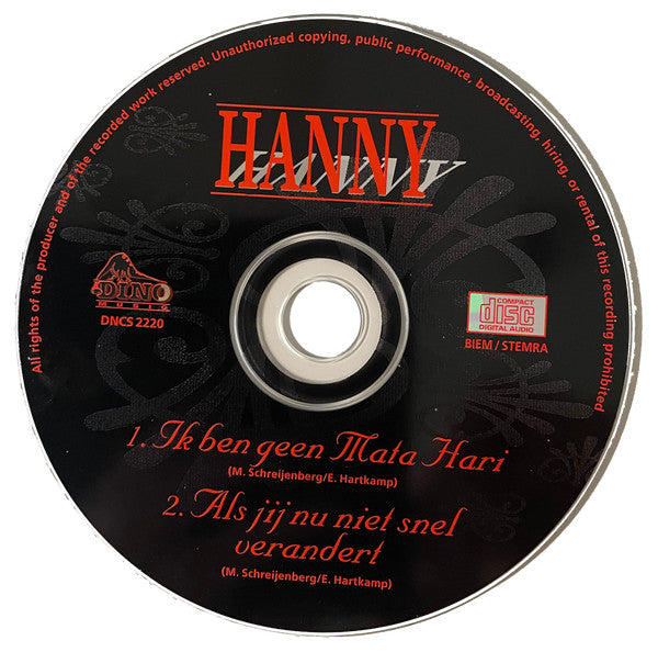 Hanny (2) : Ik Ben Geen Mata Hari (CD, Single, car)