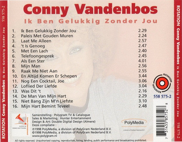 Conny Vandenbos : Ik Ben Gelukkig Zonder Jou (CD, Comp, RE)