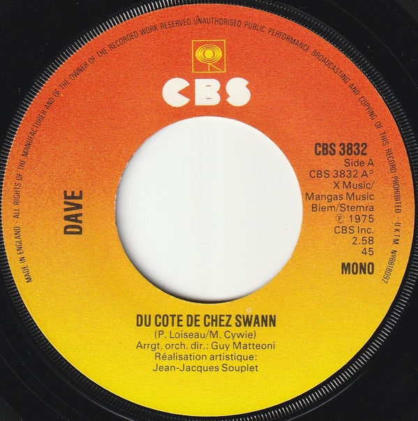 Dave (13) : Du Côté De Chez Swann (7", Single, Mono)