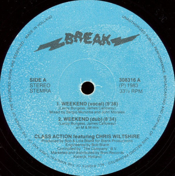 Class Action Featuring Christine Wiltshire : Weekend (12")