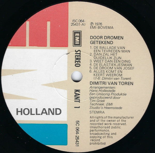 Dimitri Van Toren : Door Dromen Getekend (LP, Album)