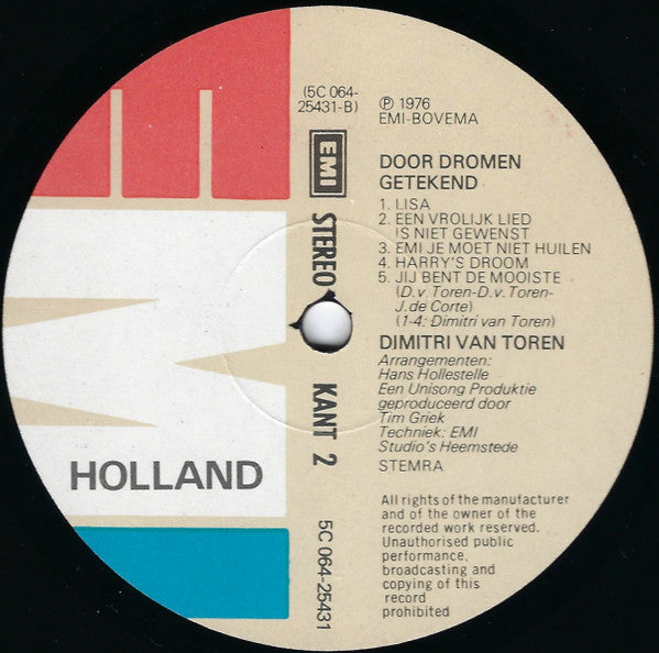 Dimitri Van Toren : Door Dromen Getekend (LP, Album)