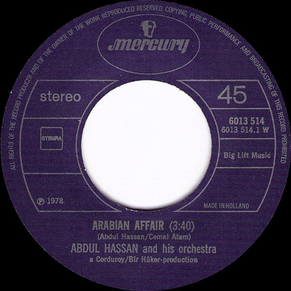 Abdul Hassan Orchestra : Arabian Affair / Desert Dance (7", Single)