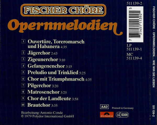 Fischer Chöre : Opernmelodien (CD)