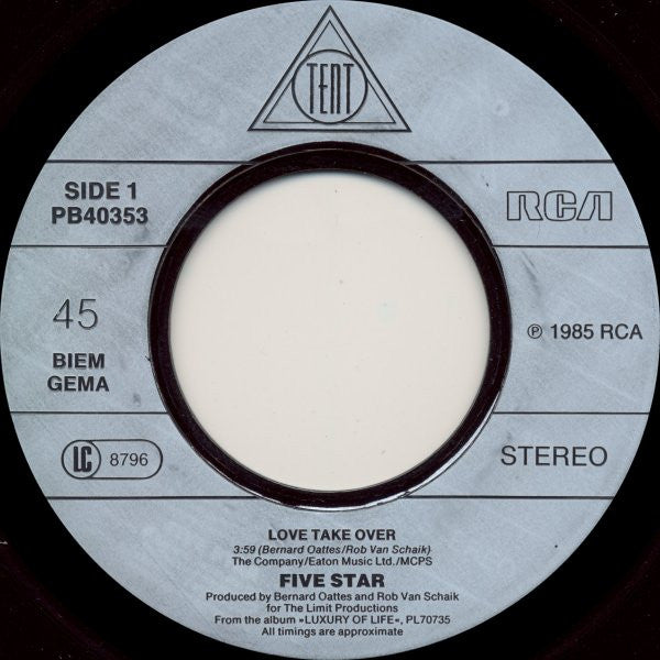 Five Star : Love Take Over (7", Single)