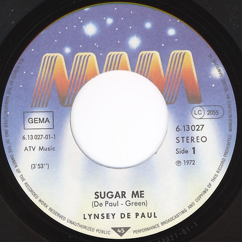 Lynsey De Paul : Sugar Me (7")