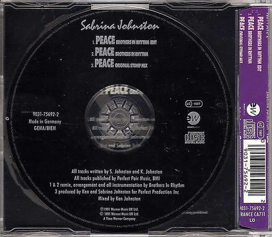Sabrina Johnston : Peace (CD, Maxi)