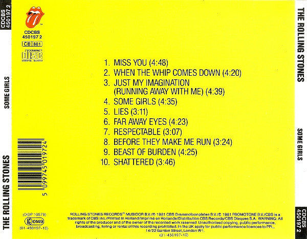 The Rolling Stones : Some Girls (CD, Album, RE)