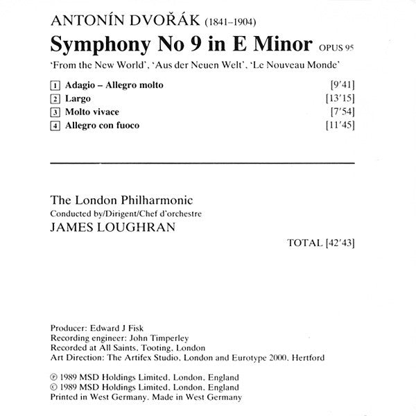 Antonín Dvořák - London Philharmonic Orchestra, James Loughran : Symphony No. 9 From The New World (CD, Album)