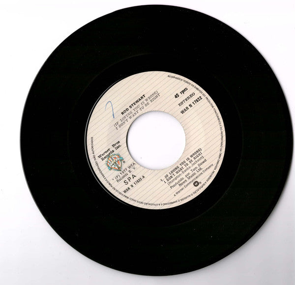 Rod Stewart : (If Loving You Is Wrong) I Don't Want To Be Right (7", Single)