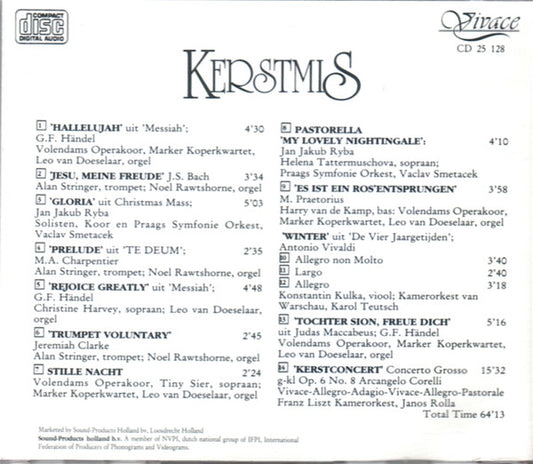 Georg Friedrich Händel, Johann Sebastian Bach, Jakub Jan Ryba, Marc Antoine Charpentier, Jeremiah Clarke, Michael Praetorius, Antonio Vivaldi : Kerstmis Beroemde Koorwerken En Concerten (CD, Comp)