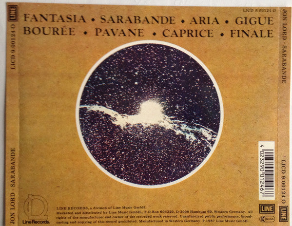 Jon Lord : Sarabande (CD, Album, RE)