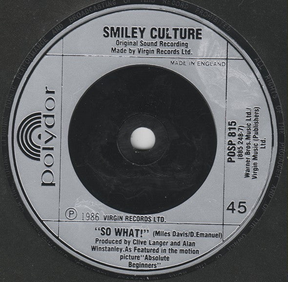 Smiley Culture : Schooltime Chronicle (7", Single)