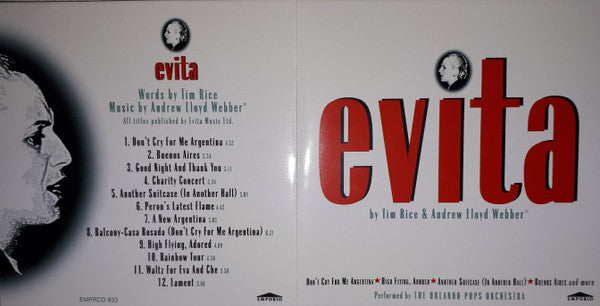Orlando Pops Orchestra : Andrew Lloyd Webber's Evita: Performed By The Orlando Pops Orchestra (CD, RE)