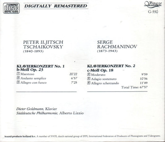 Pyotr Ilyich Tchaikovsky, Sergei Vasilyevich Rachmaninoff, Dieter Goldmann, Süddeutsche Philharmonie, Alberto Lizzio : Klavierkonzert No. 1 b-Moll Op. 23 / Klavierkonzert No. 2 c-Moll Op. 18 (CD, Album)