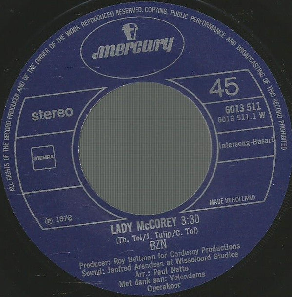 BZN : Lady McCorey (7", Single, Lar)