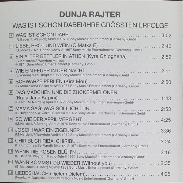 Dunja Rajter : »Was Ist Schon Dabei« (Ihre Grössten Erfolge) (CD, Comp)