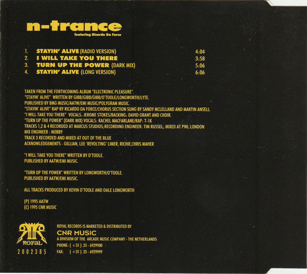 N-Trance Featuring Ricardo Da Force : Stayin' Alive (CD, Maxi)