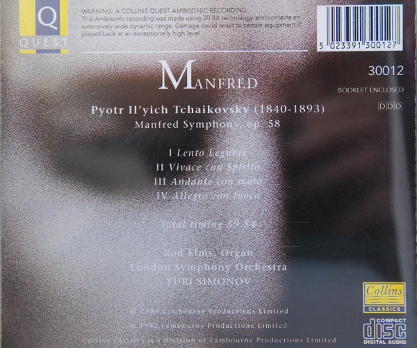 Pyotr Ilyich Tchaikovsky, London Symphony Orchestra, Yuri Simonov : Manfred (CD)