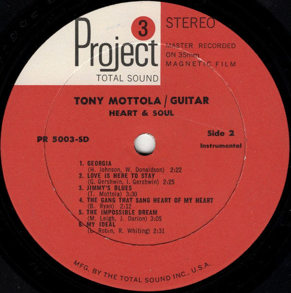 Tony Mottola : Heart & Soul (LP, Album)