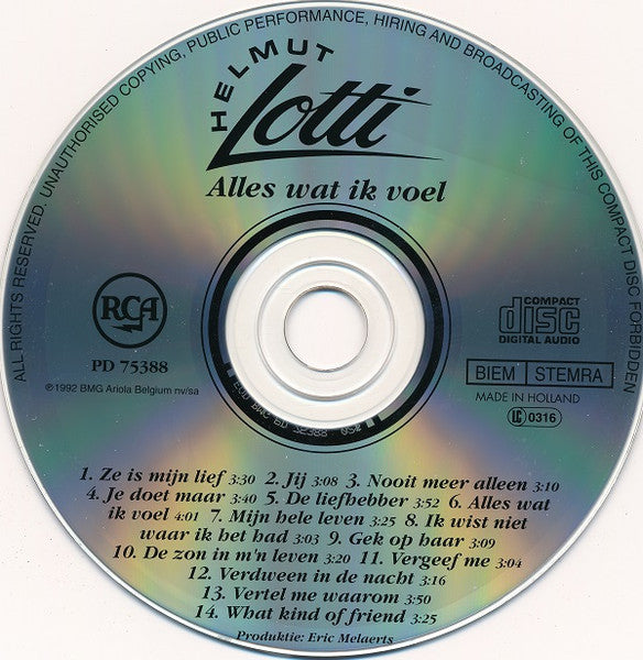 Helmut Lotti : Alles Wat Ik Voel (CD, Album)
