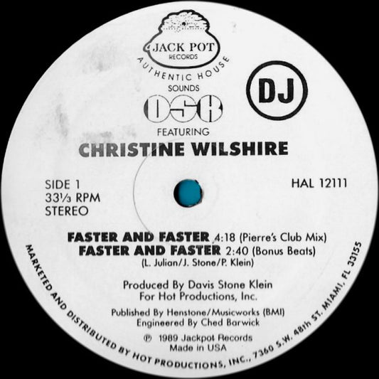 DSK Featuring Christine Wiltshire : Faster And Faster (12", Promo)
