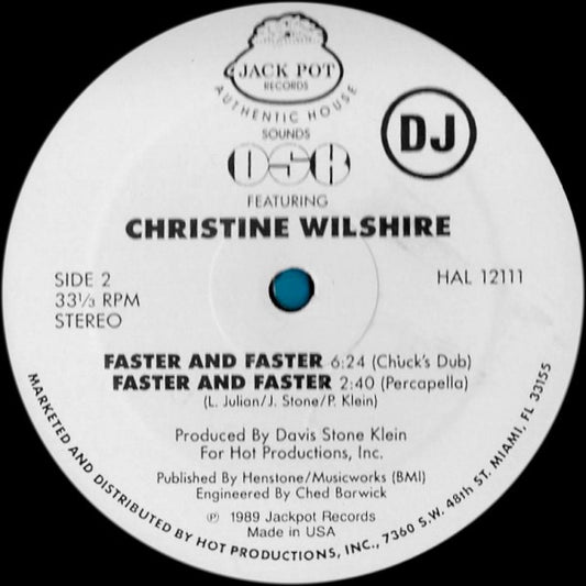 DSK Featuring Christine Wiltshire : Faster And Faster (12", Promo)