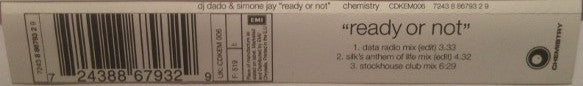 DJ Dado & Simone Jay : Ready Or Not (CD, Single)