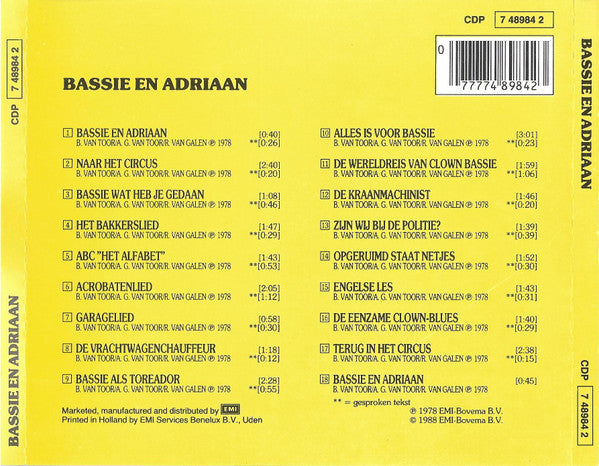 Bassie & Adriaan : Met 18 Liedjes (CD, RE)