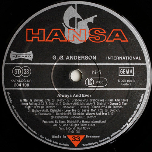 G.G. Anderson : Always And Ever (LP, Album)