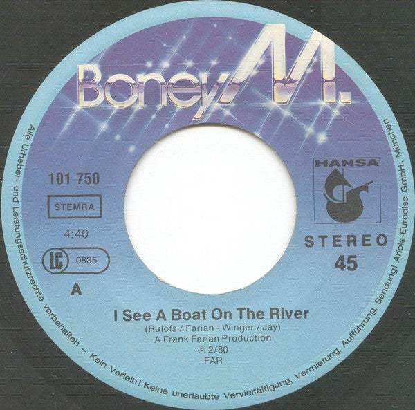 Boney M. : I See A Boat On The River / My Friend Jack (7", Single)