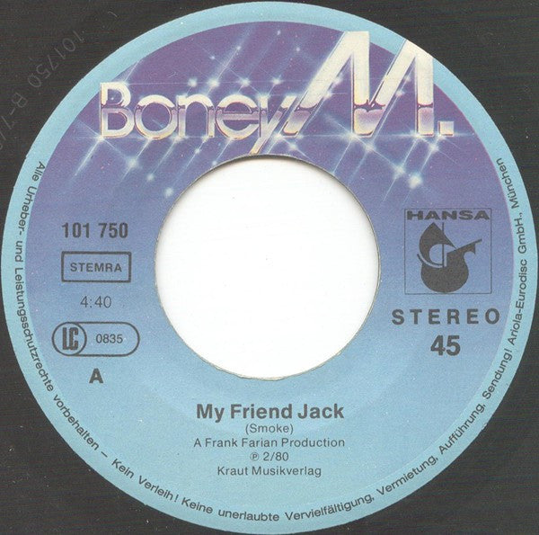 Boney M. : I See A Boat On The River / My Friend Jack (7", Single)