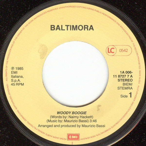 Baltimora : Woody Boogie (7", Single)