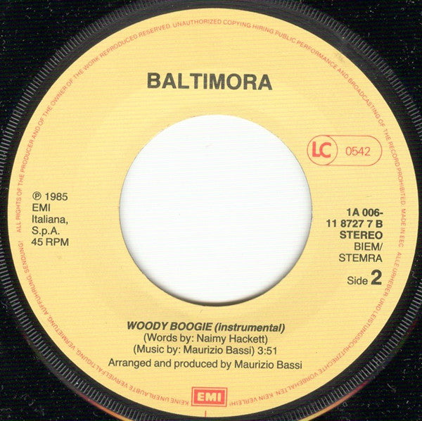 Baltimora : Woody Boogie (7", Single)